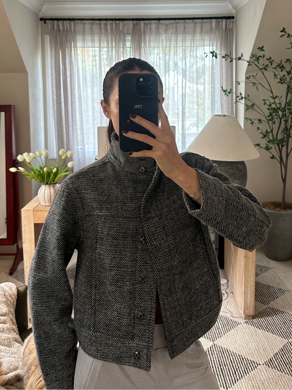 Marine Layer Funnel Neck Charcoal Grey Jacket